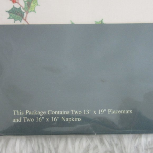 Lenox Fine Linens Christmas Placemats and Napkins New In Package NWT Vintage - Picture 7 of 10